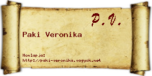 Paki Veronika névjegykártya